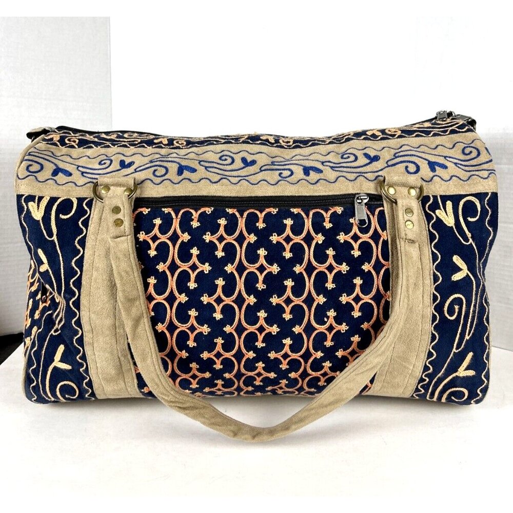 Vintage Addiction Hand Crafted Embroidered Suede X-Large Tote Bag 12"Hx19"Wx9"D